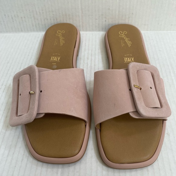 Seychelles Manhattan Slide Sandal in Blush Suede Revolve NWT No Box - Picture 3 of 7